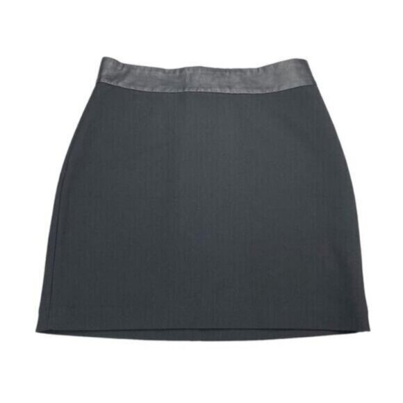 & Other Stories Womens Faux Leather Polyester Blend Black Mini Pencil Skirt 6 - Picture 2 of 4